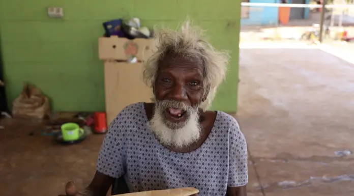 Roper Gulf Regional Council’s age care client, Arnold in Urapunga